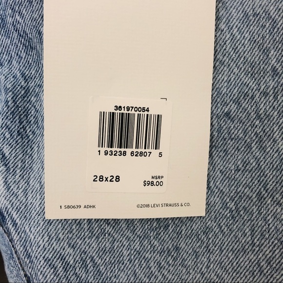 SOLD NWT Levi’s 501 Tapered Distressed Jeans - Picture 4 of 8